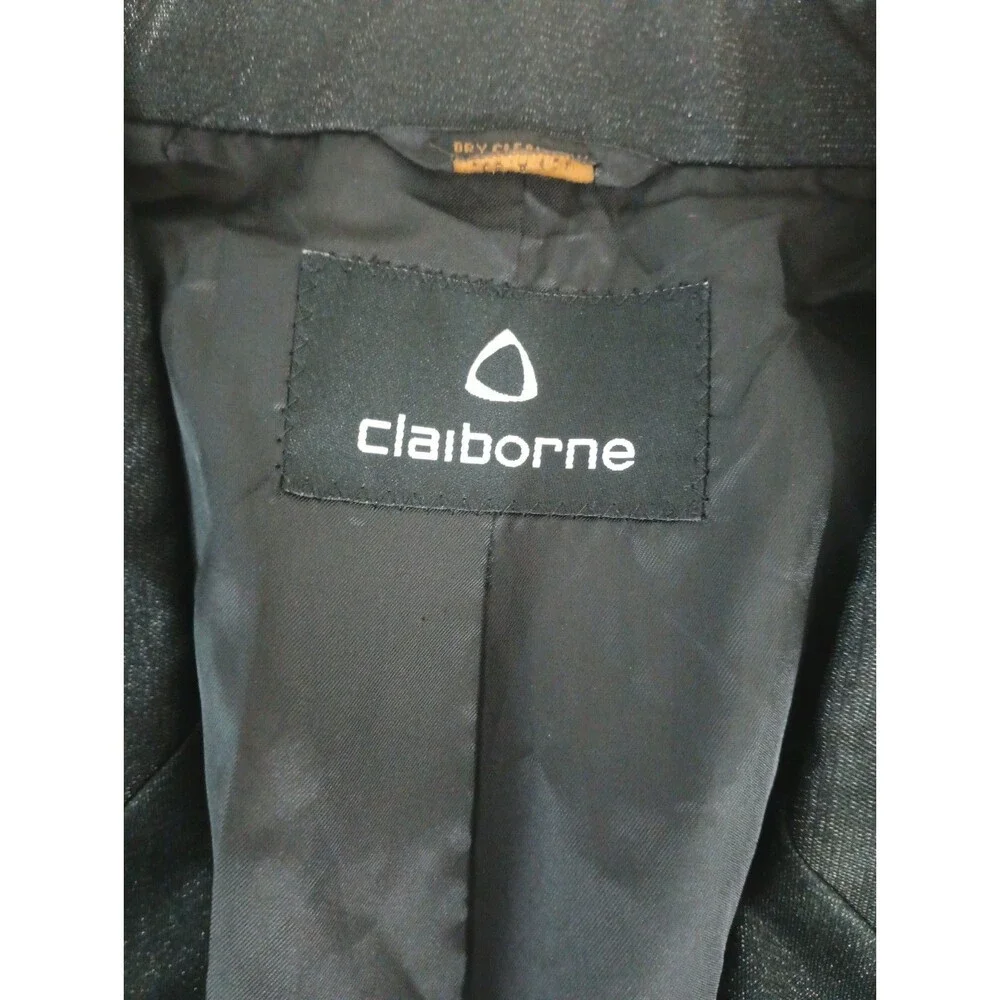 Men's Black Clairborne Tuxedo Jacket Glistens w/ Cloth Buttons